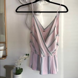 Free People Psychedelic Striped Faux Wrap Tank XS